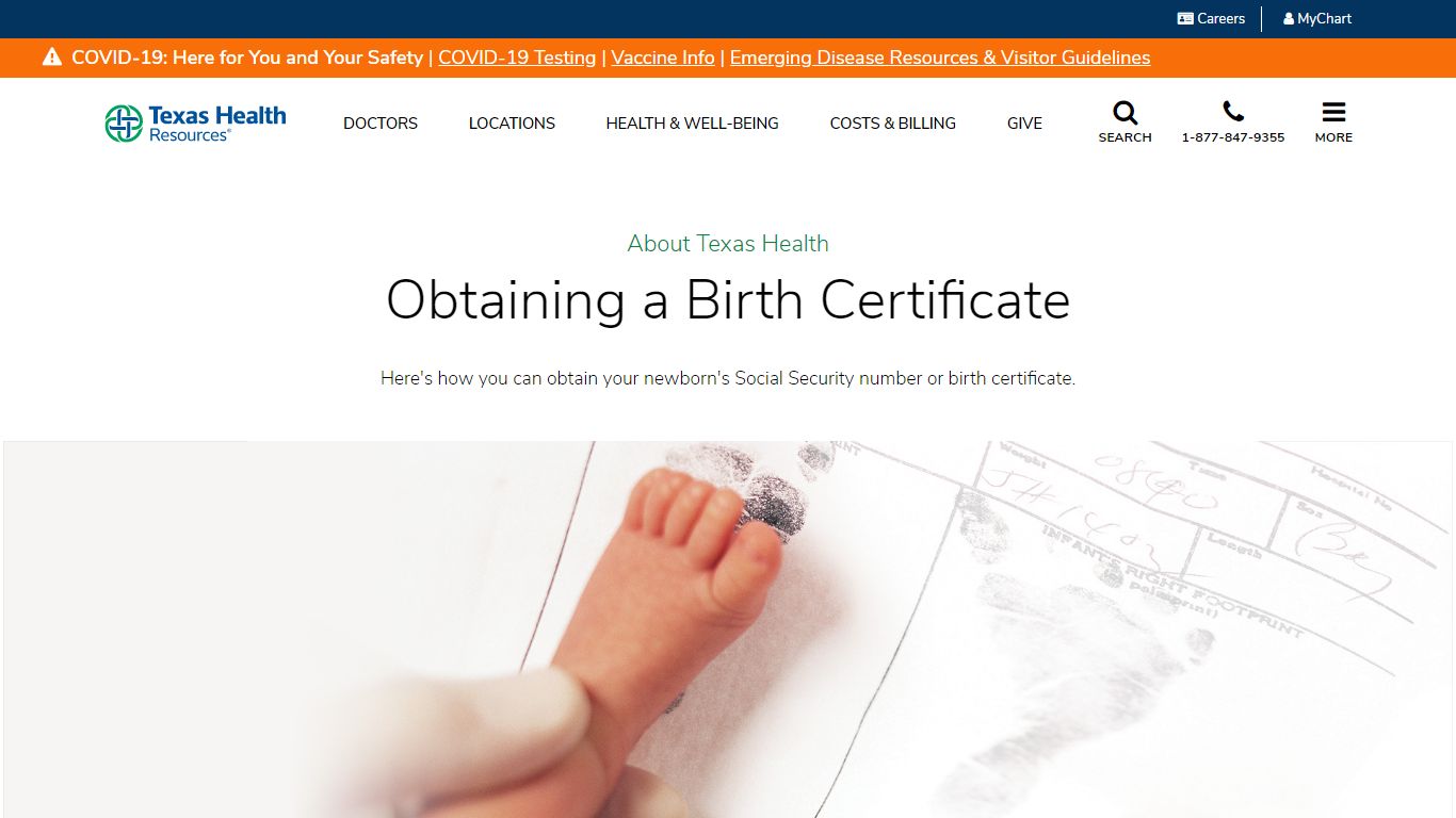 Obtain a Birth Certificate - Texas Health